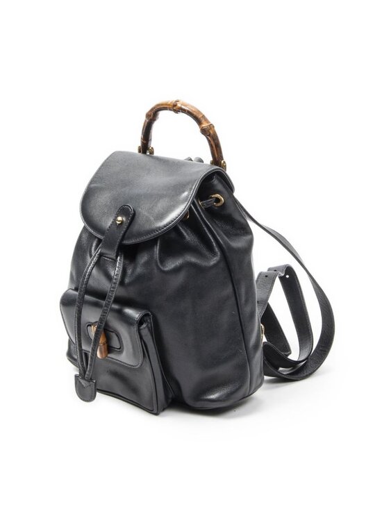 Gucci Mini Bamboo Backpack Navy Calfskin Leather main image 6